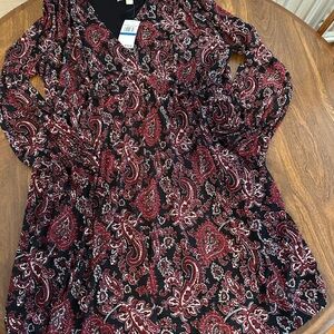 Michael Kors Paisley Long Sleeve Dress size XL NWT